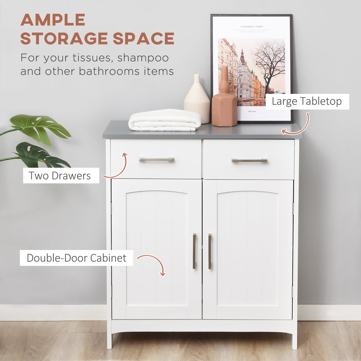 Mueble de baño sobre patas con cajones