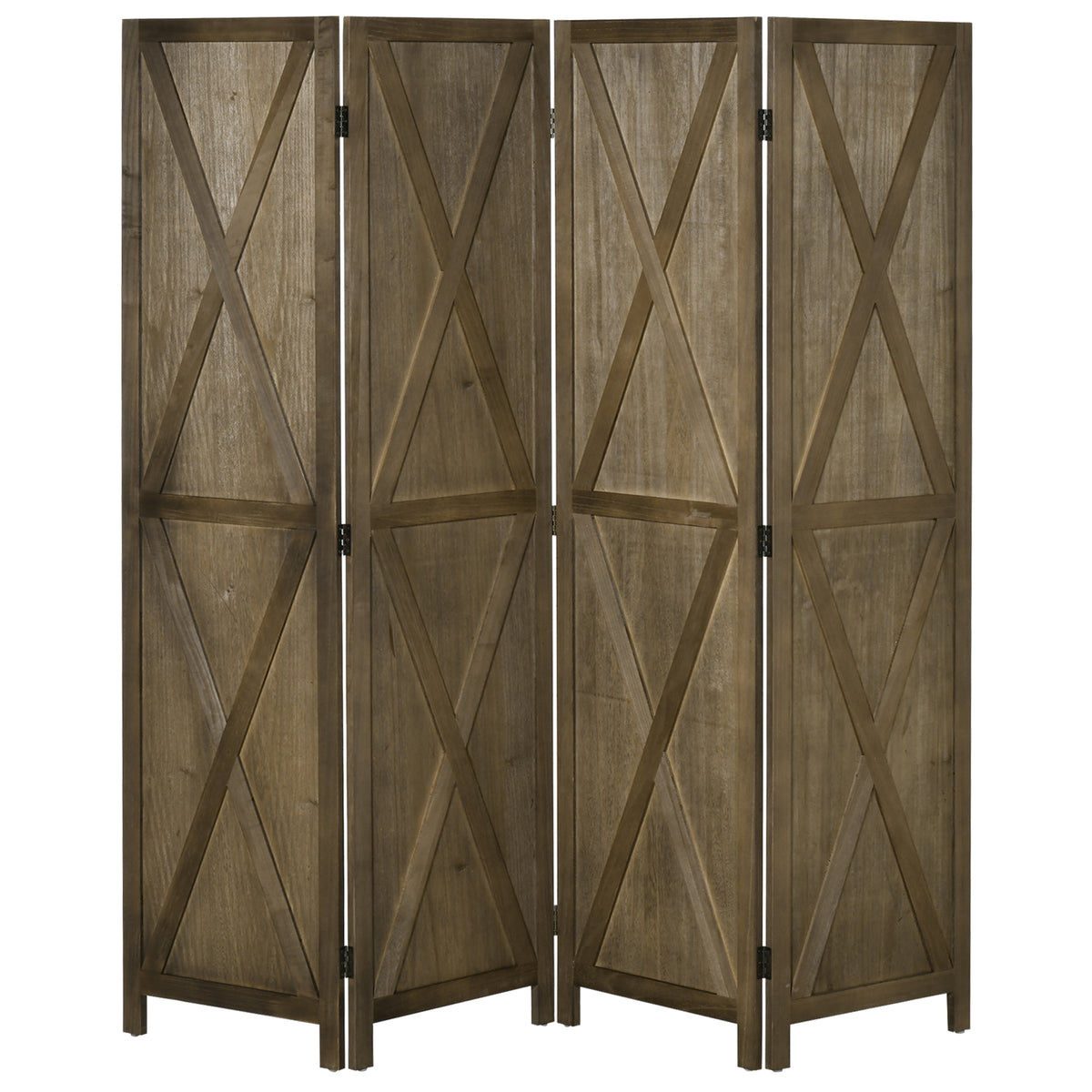 Biombo plegable de 4 paneles estilo granja