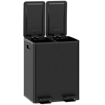 Dual pedal trash can soft-close 2x20L
