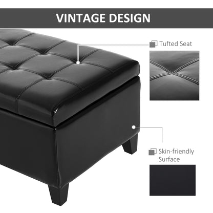 PU leather storage ottoman bench