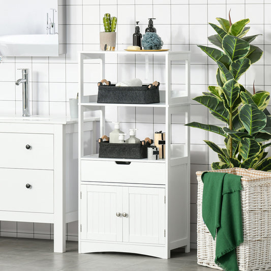 Freestanding bathroom floor cabinet with drawer