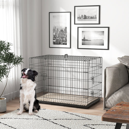 Folding Metal Dog Crate with Cushion