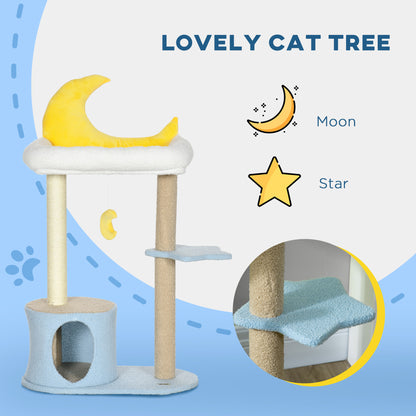 Árbol para gatos con luna y estrellas