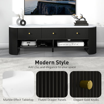 Modern marble effect TV stand for 81-165 cm TV