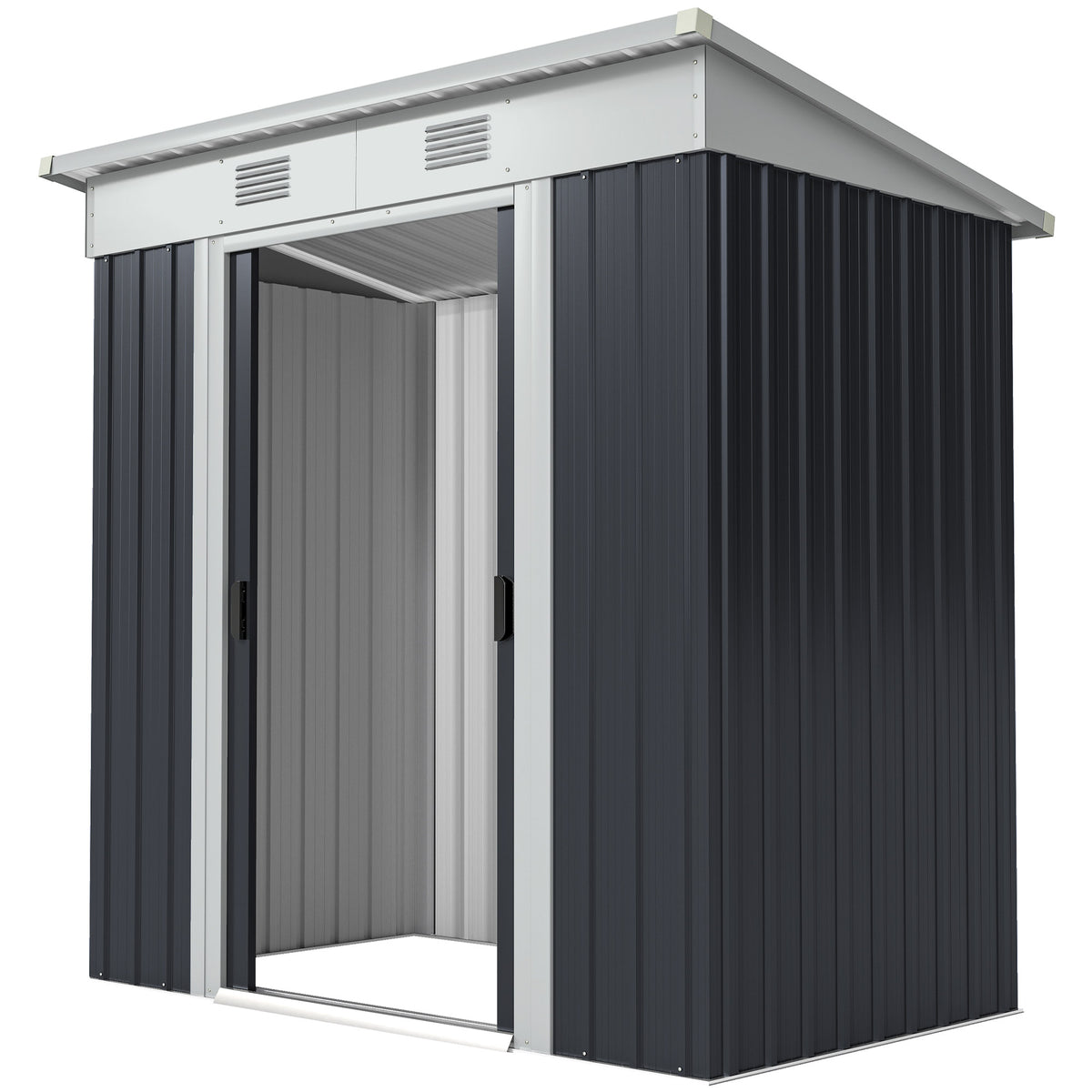 Galvanized Steel Outdoor Storage Shed with Sliding Doors