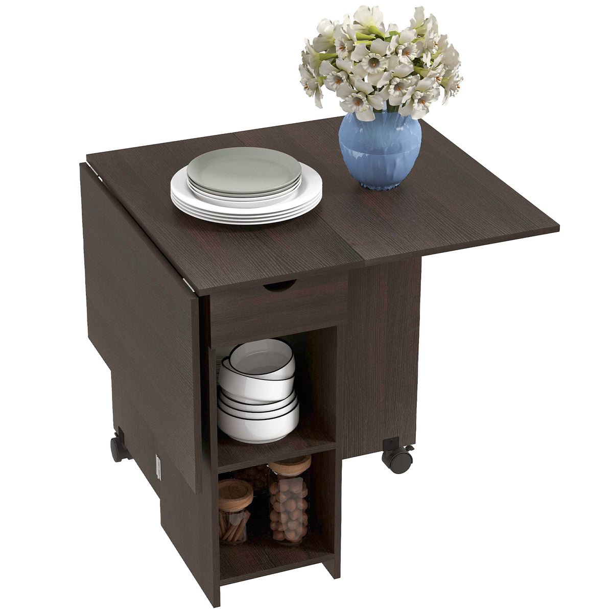 Folding Dining Table with Storage