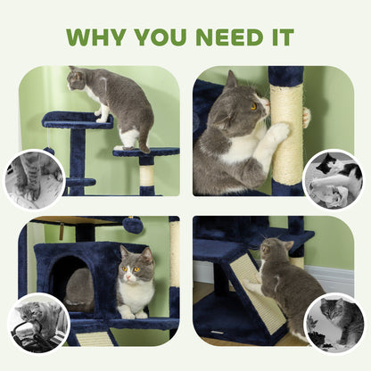 Árbol para gatos de varios niveles de madera de 138 cm