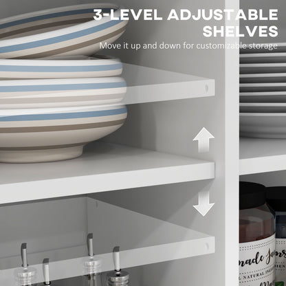 Rolling Kitchen Island with Adjustable Shelves