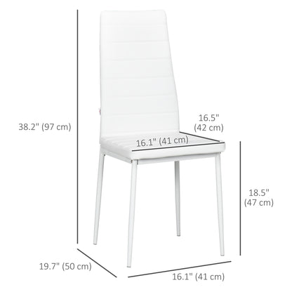 Modern PU Leather Dining Chairs — Set of 4