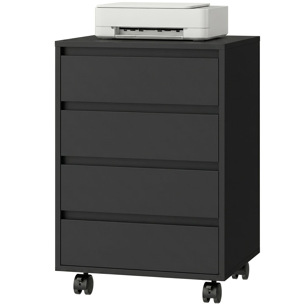 Mobile 4-drawer office filing cabinet