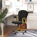 Silla de oficina giratoria de terciopelo capitoné