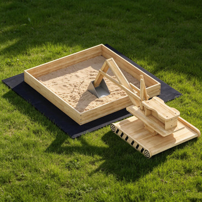 Wooden Sandbox with Digger and Rotating Seat 184 x 90 x 56 cm