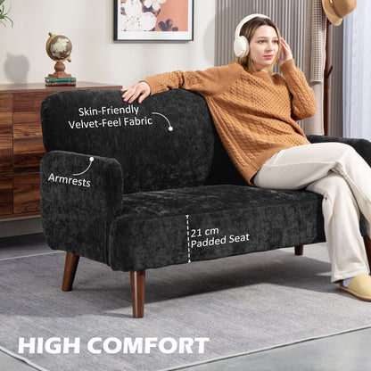 Loveseat 2 Seater Velvet Feel Fabric Thick Padding