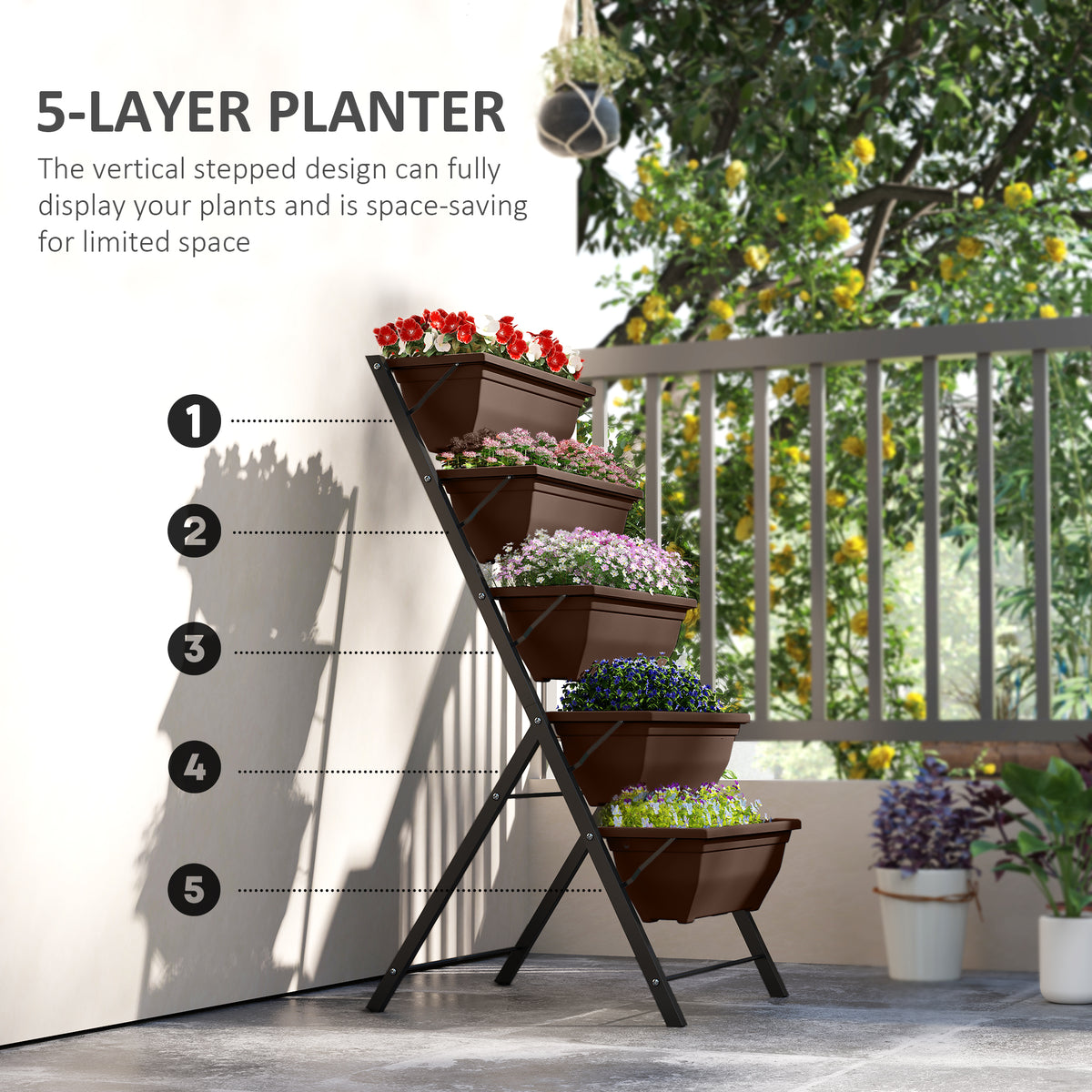 5-Tier Raised Garden Planter Stand