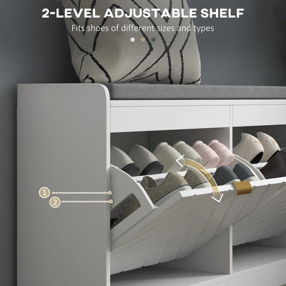 Shoe storage bench with cushion