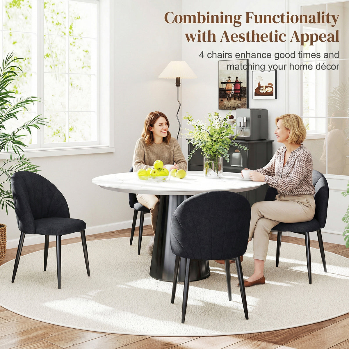 Dining chairs upholstered set of 4