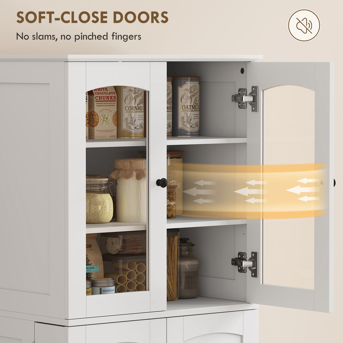 Kitchen Pantry Cabinet with Acrylic Doors