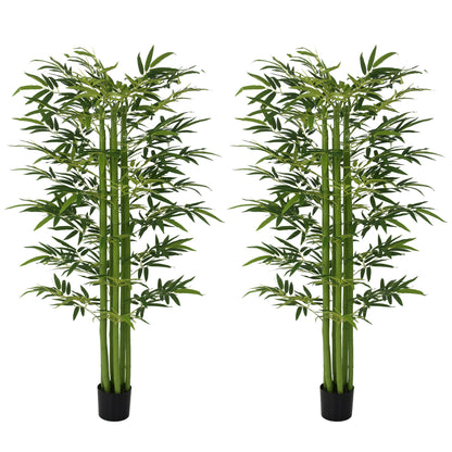 Artificial Bamboo Tree in Pot — Green