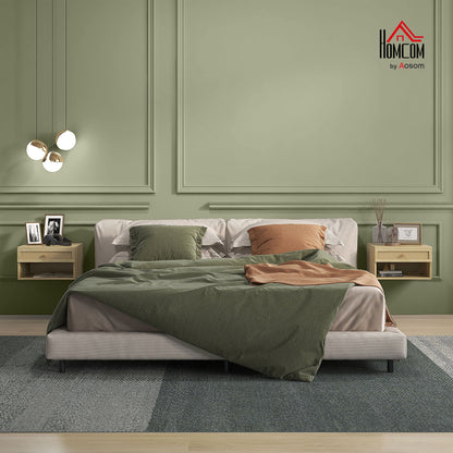 Mesita de noche de pared de madera estilo nórdico — Lote de 2