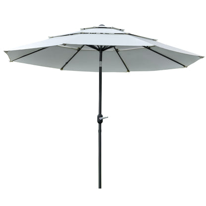 3-Tier Patio Umbrella with Crank and Tilt 9 ft