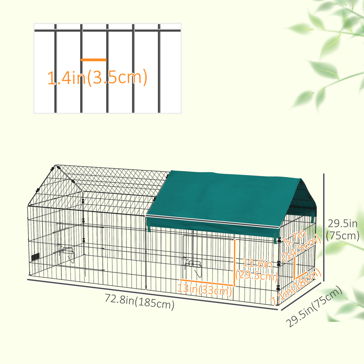 Large alloy steel small animal cage with roof