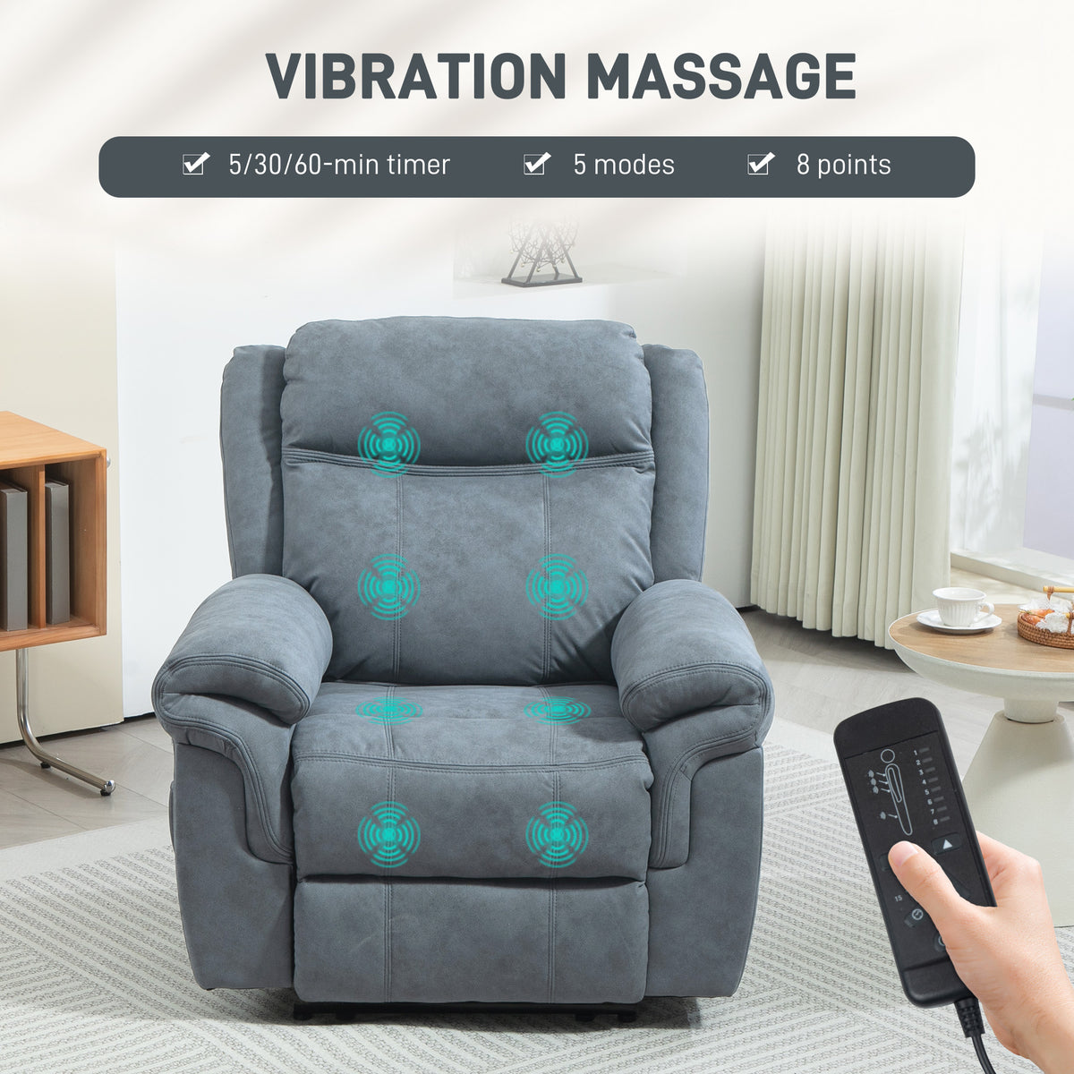 Microfibre Massage Recliner Chair