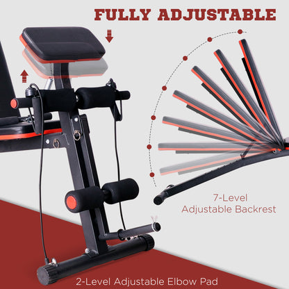 Banco de entrenamiento plegable y ajustable para musculación en casa