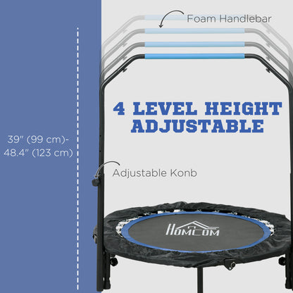 Foldable fitness trampoline with handle