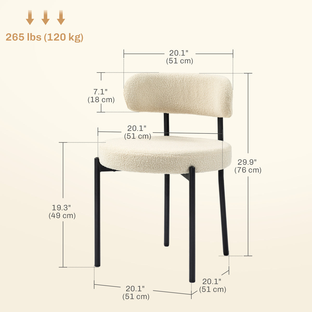 Modern Berber Fleece Dining Chairs — Set of 2