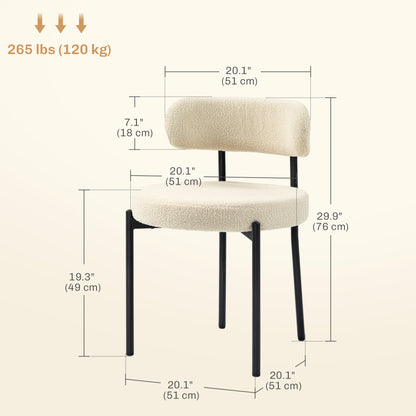 Modern Berber Fleece Dining Chairs — Set of 2