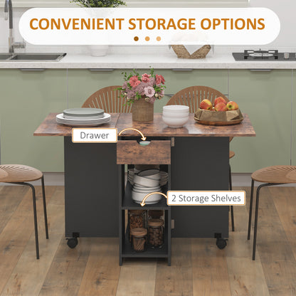 Folding Dining Table with Storage