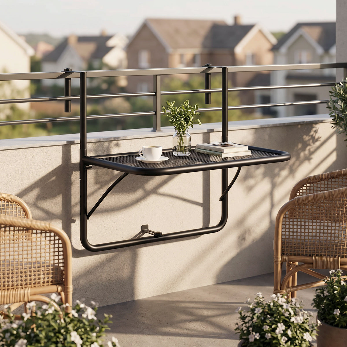 Adjustable Hanging Balcony Railing Table