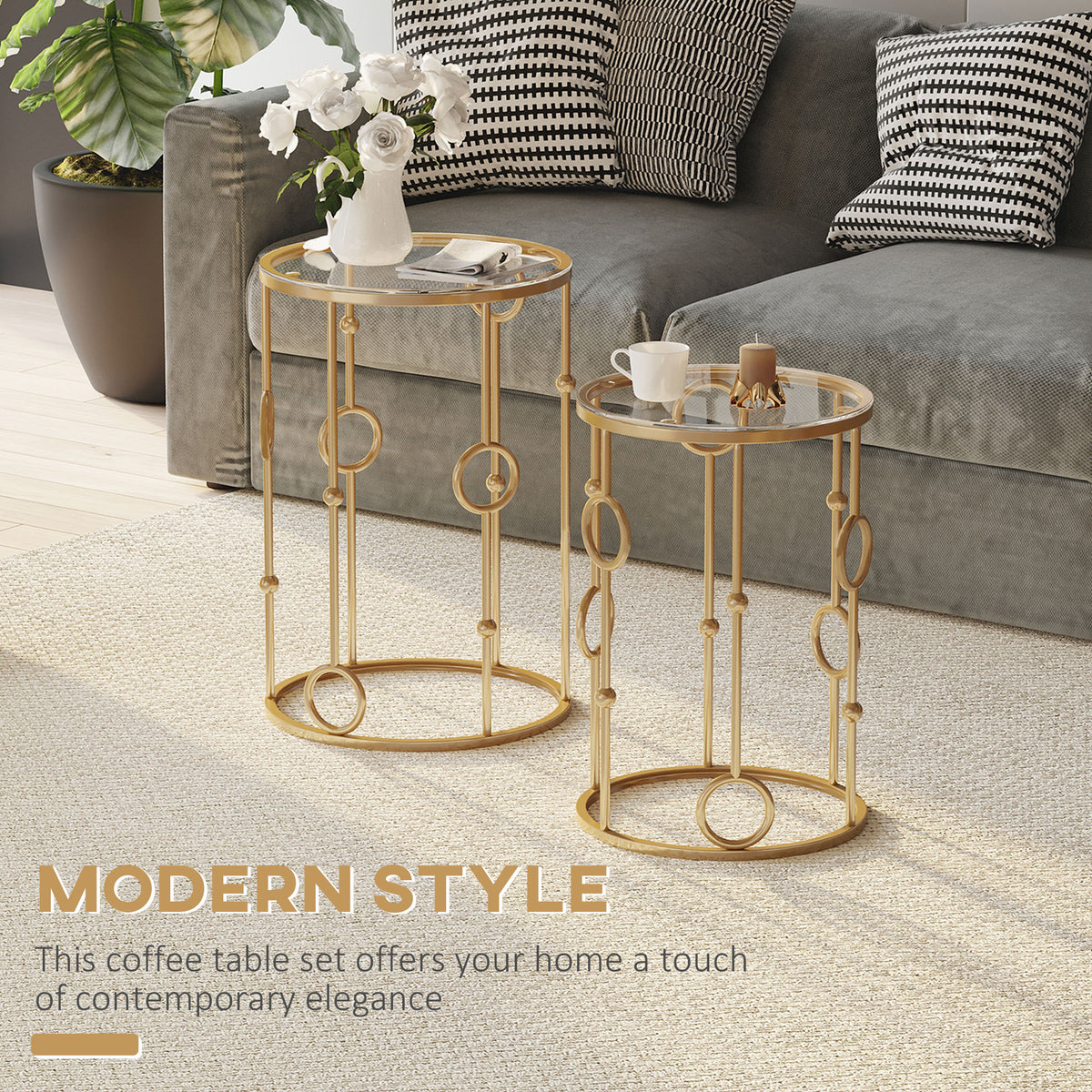 Nesting Coffee Tables Set — Set of 2