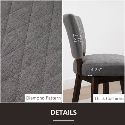 Swivel bar stools set of 2 with wood legs