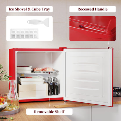 Compact upright freezer 1.1 cu ft with reversible door