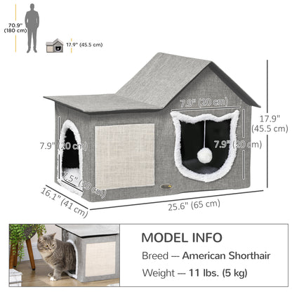 Multi-functional cat cave bed house