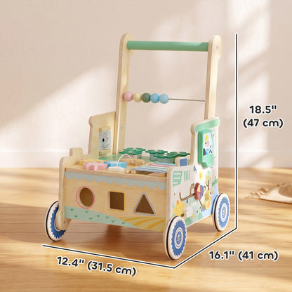 Wooden Montessori Baby Push Walker Activity Centre