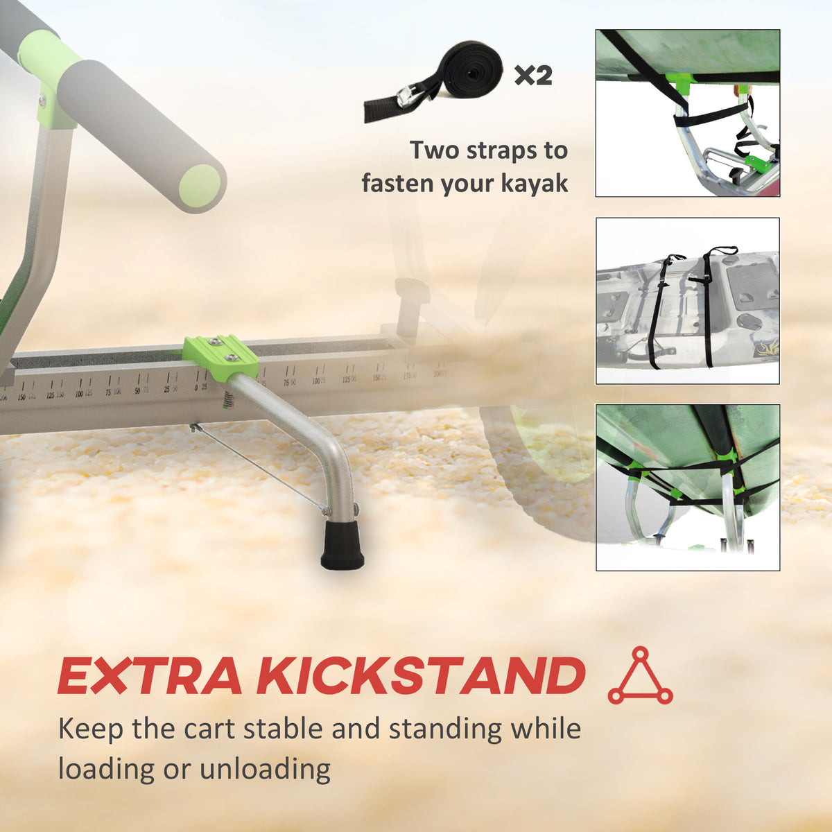 Adjustable Width Aluminum Kayak Cart Dolly