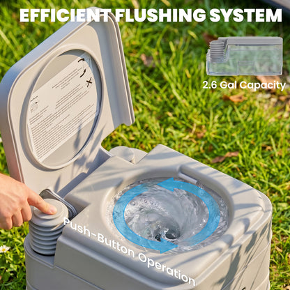 Portable Camping Toilet with 10 L Waste Tank