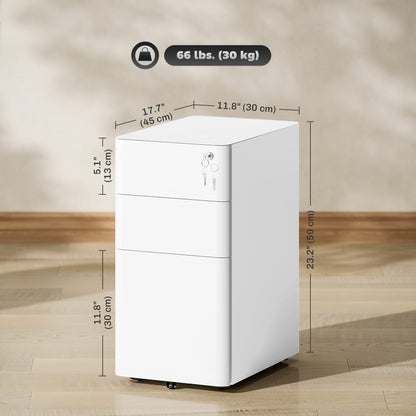 3 Drawer Steel Lockable Office Filing Cabinet