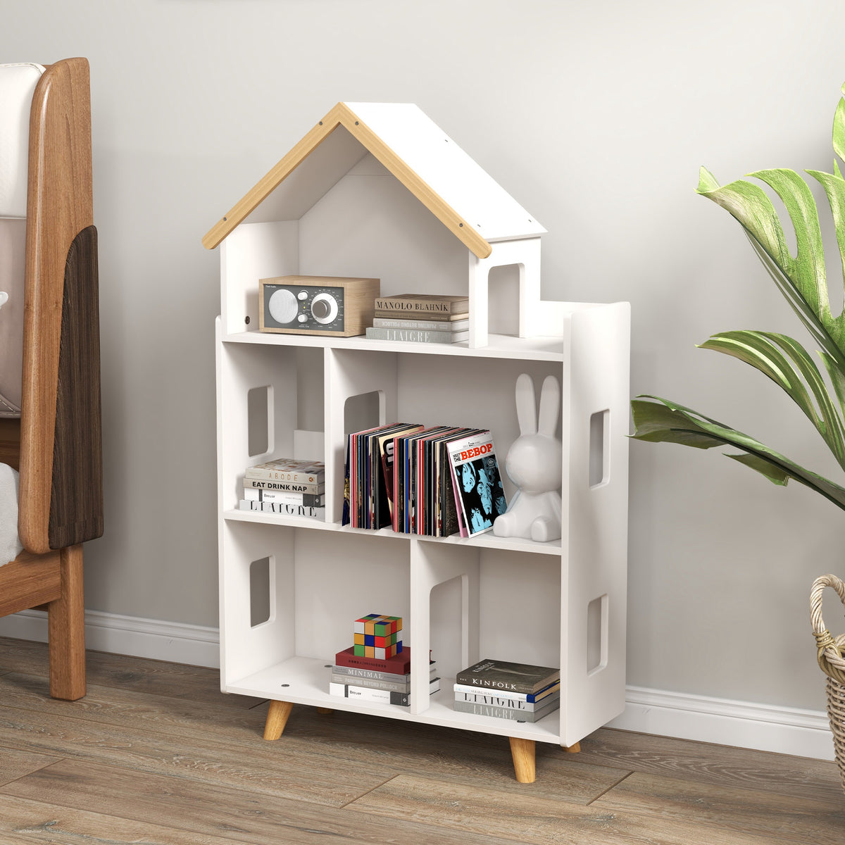 Toy storage organizer cabinet 3-tier bookshelf