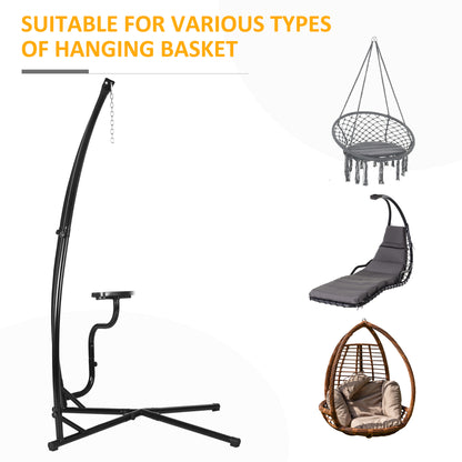 Metal C-Stand for Hanging Hammock Chair with Tray