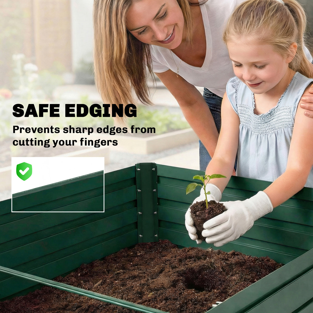 Raised Garden Bed Galvanized Steel 180 cm, Set of 2