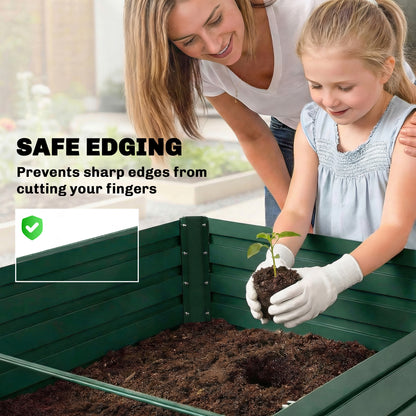 Raised Garden Bed Galvanized Steel 180 cm, Set of 2