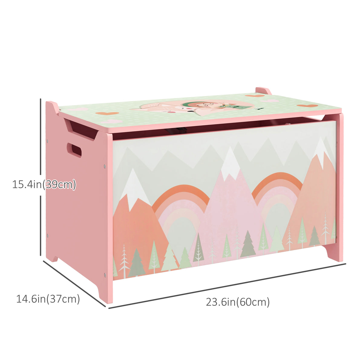 Kids Toy Box with Lid and Safety Hinges