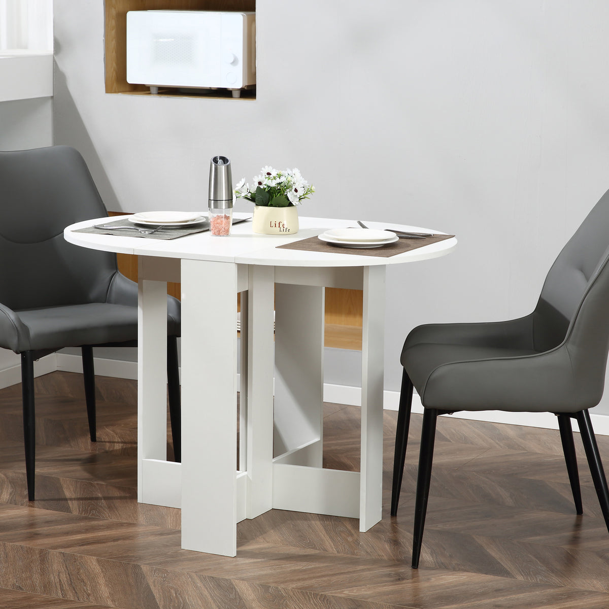 Folding Dining Table Drop Leaf Space Saving