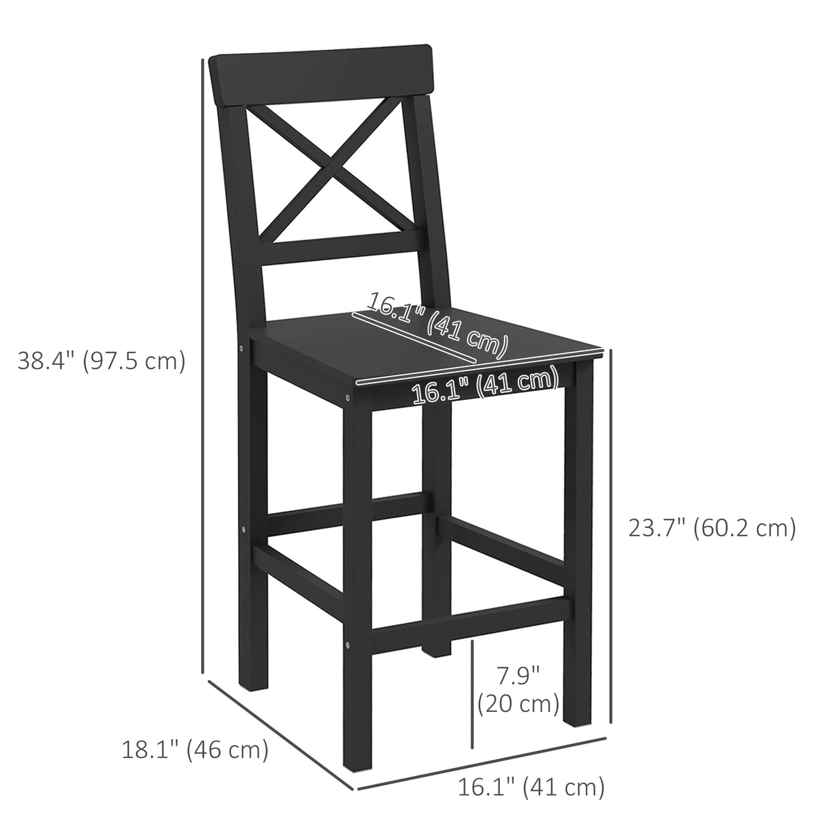 Counter Height Stools Set of 2 Farmhouse Style