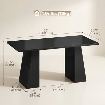 Computer Desk with Trapezoidal Base 63 in