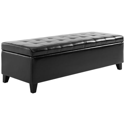 PU leather storage ottoman bench