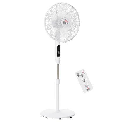 Standing floor fan with remote control adjustable height